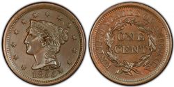 1-CENT -  1855 1-CENT, KNOB ON EAR (AG) -  1855 UNITED STATES COINS