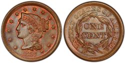 1-CENT -  1857 1-CENT, LARGE DATE -  1857 UNITED STATES COINS