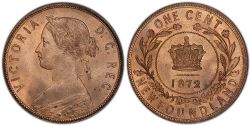 1-CENT -  1872 H 1-CENT -  PIÈCES DE TERRE-NEUVE 1872