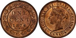 1-CENT -  1876 H 1-CENT -  1876 CANADIAN COINS