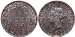 1-CENT -  1881 H 1-CENT - OBVERSE 1 & REGULAR N -  1881 CANADIAN COINS