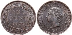 1-CENT -  1881 H 1-CENT - OBVERSE 1A/1 - TRIPLE N VARIETY -  1881 CANADIAN COINS
