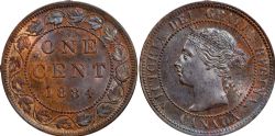 1-CENT -  1884 1-CENT - OBVERSE 1 -  1884 CANADIAN COINS