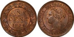 1-CENT -  1886 1-CENT - OBVERSE 1A -  1886 CANADIAN COINS