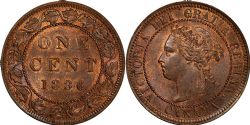 1-CENT -  1886 1-CENT - OBVERSE 2 -  1886 CANADIAN COINS