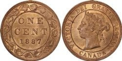 1-CENT -  1887 1-CENT - 7/7 -  1887 CANADIAN COINS