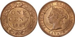 1-CENT -  1887 1-CENT - FAR 7 -  1887 CANADIAN COINS