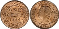 1-CENT -  1896 1-CENT - FAR 6 -  1896 CANADIAN COINS