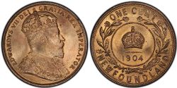 1-CENT -  1904 H 1-CENT -  1904 NEWFOUNFLAND COINS