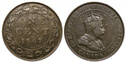 1-CENT -  1907 H 1-CENT -  1907 CANADIAN COINS