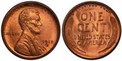 1-CENT -  1912-S 1-CENT -  1912 UNITED STATES COINS
