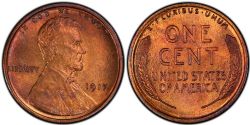 1-CENT -  1917 1-CENT, DOUBLED DIE OBVERSE -  1917 UNITED STATES COINS