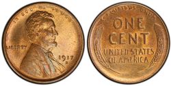 1-CENT -  1917-S 1-CENT -  1917 UNITED STATES COINS