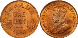 1-CENT -  1920 1-CENT - SMALL CENT -  1920 CANADIAN COINS