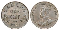 1-CENT -  1922 1-CENT -  1922 CANADIAN COINS