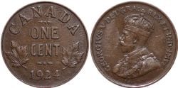 1-CENT -  1924 1-CENT -  1924 CANADIAN COINS