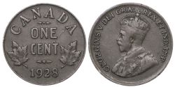 1-CENT -  1928 1-CENT -  1928 CANADIAN COINS