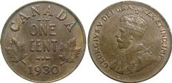 1-CENT -  1930 1-CENT -  PIÈCES DU CANADA 1930