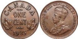 1-CENT -  1935 1-CENT -  1935 CANADIAN COINS
