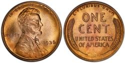 1-CENT -  1936 1-CENT (EF) -  1936 UNITED STATES COINS