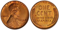 1-CENT -  1938 1-CENT -  1938 UNITED STATES COINS