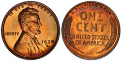 1-CENT -  1938-S 1-CENT -  1938 UNITED STATES COINS