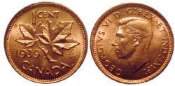 1-CENT -  1939 1-CENT -  1939 CANADIAN COINS