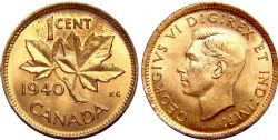 1-CENT -  1940 1-CENT -  1940 CANADIAN COINS