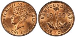 1-CENT -  1940 1-CENT -  1940 NEWFOUNFLAND COINS