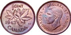 1-CENT -  1942 1-CENT -  1942 CANADIAN COINS