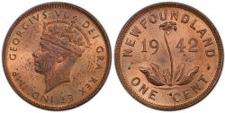 1-CENT -  1942 1-CENT -  1942 NEWFOUNFLAND COINS