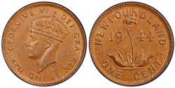 1-CENT -  1944 C 1-CENT (EF) -  1944 NEWFOUNFLAND COINS