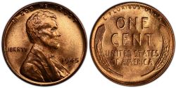 1-CENT -  1945-D 1-CENT -  1945 UNITED STATES COINS