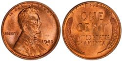 1-CENT -  1945-S 1-CENT -  1945 UNITED STATES COINS