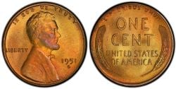 1-CENT -  1951-S 1-CENT (BU) -  1951 UNITED STATES COINS