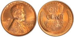 1-CENT -  1955-D 1-CENT (CIRCULATED) -  1955 UNITED STATES COINS