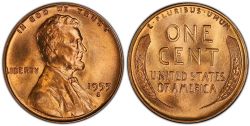 1-CENT -  1955-S 1-CENT -  1955 UNITED STATES COINS