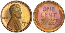 1-CENT -  1957-D 1-CENT -  1957 UNITED STATES COINS