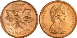 1-CENT -  1966 1-CENT (MS-65) -  1966 CANADIAN COINS