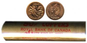 1-CENT -  1972 1-CENT ORIGINAL ROLL -  1972 CANADIAN COINS