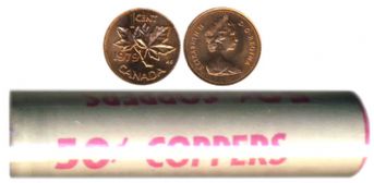 1-CENT -  1979 1-CENT ORIGINAL ROLL -  1979 CANADIAN COINS