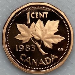 1-CENT -  1983 1-CENT FAR BEADS (PR) -  PIÈCES DU CANADA 1983