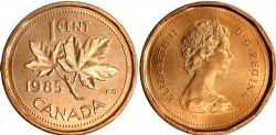 1-CENT -  1985 1-CENT BLUNT-5 -  PIÈCES DU CANADA 1985