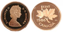 1-CENT -  1986 1-CENT (PR) -  PIÈCES DU CANADA 1986