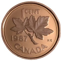 1-CENT -  1987 1-CENT (PR) -  PIÈCES DU CANADA 1987