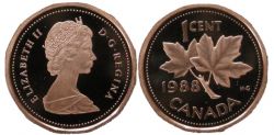 1-CENT -  1988 1-CENT (PR) -  PIÈCES DU CANADA 1988