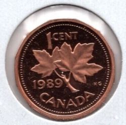 1-CENT -  1989 1-CENT (PR) -  PIÈCES DU CANADA 1989