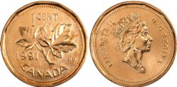 1-CENT -  1991 1-CENT (CIRCULATED) -  1991 CANADIAN COINS