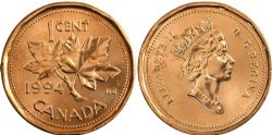 1-CENT -  1994 1-CENT (BU) -  1994 CANADIAN COINS