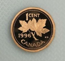 1-CENT -  1996 1-CENT (PR) -  1996 CANADIAN COINS